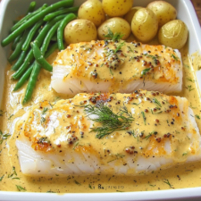Filets de Cabillaud au Four en Sauce Crémeuse à la Moutarde-image