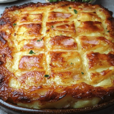 Gâteau Moelleux aux Pommes de Terre, Jambon et Vache Qui Rit : Un Plat Familial Simple et Savoureux-image