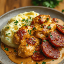 Poulet Fondant au Chorizo : Explosion de Saveurs Crémeuses en Moins de 30 Minutes !-image